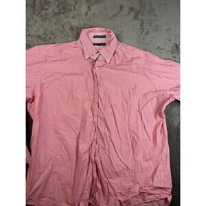 TOMMY HILFIGER Men's Dress Shirt 18 34‎ - 35 Burgundy Red XXL Lifetime Collar